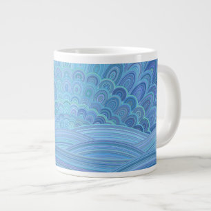 Blue Mandala Sunset in de oceaan Extra Grote Beker