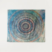 Blue Mandala Tapestry Wandkleed (Voorkant (horizontaal))