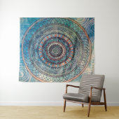 Blue Mandala Tapestry Wandkleed (In Situ (horizontaal))