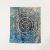 Blue Mandala Tapestry Wandkleed (Voorkant)
