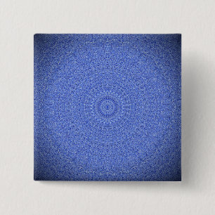 Blue Mandala Vierkante Button 5,1 Cm