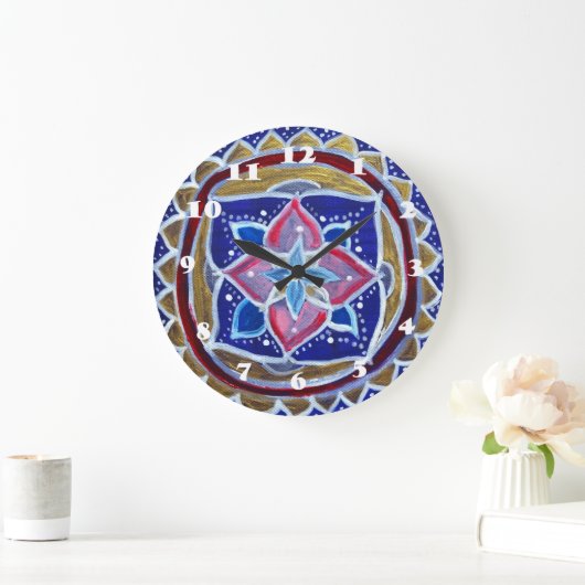 Blue Mandala Wall klok (Huis)