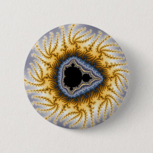 Blue Mandel - Fractal Ronde Button 5,7 Cm