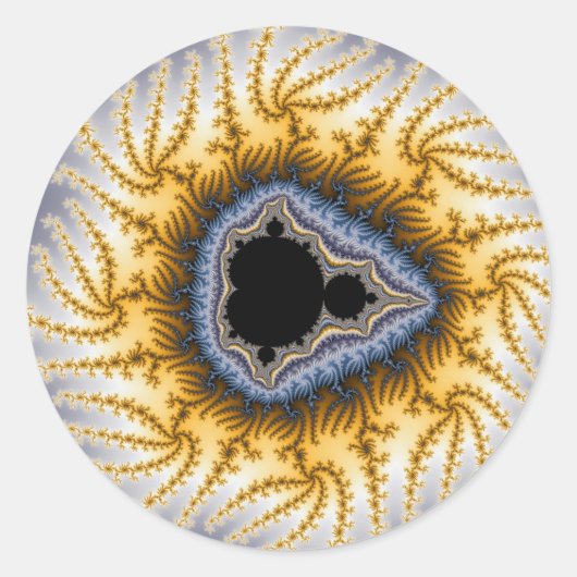 Blue Mandel - Fractal Ronde Sticker (Voorkant)