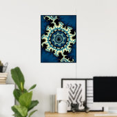 Blue Mandelbrot Fractal Poster (Thuiskantoor)
