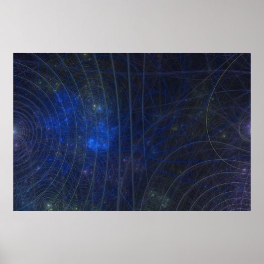 blue map fractle poster (Voorkant)