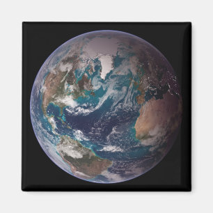 Blue Marble Aarde (Westelijk Halfrond) Magneet
