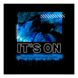 Blue Marble Abstract Acrylic Street Graphic Perfect Poster