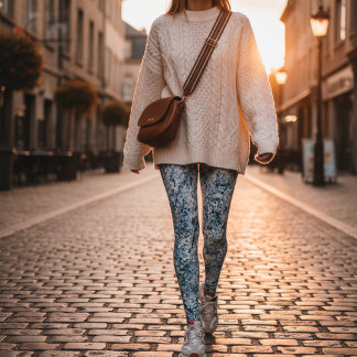 Blue Marble Abstract Leggings