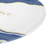 Blue Marble Agate Gold Glitter - op maat gemaakt Snijplank (Hoek)