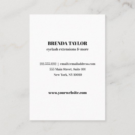 Blue Marble Eyelash Extension Client Consulting Visitekaartje (Achterkant)