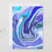 Blue Marble Fluid Art Wedding Kaart (Achterkant)
