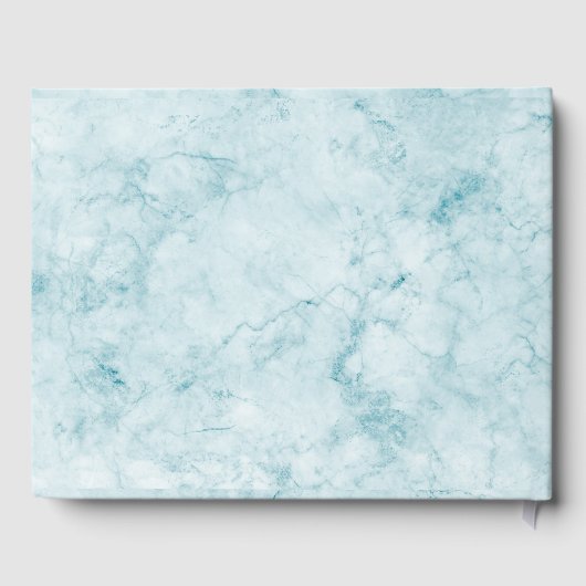 Blue Marble Gepersonaliseerde Baby Boy Shower Gues Gastenboek (Achterkant)