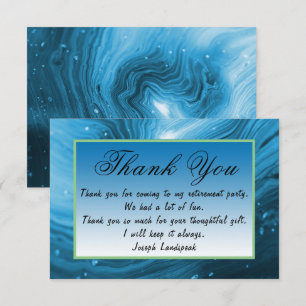 Blue Marble Happy Retirement Bedankt Opmerking Notitiekaartje