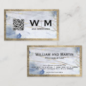 Blue Marble | Leather Trip | Monogram | QR Code Visitekaartje (Voorkant / Achterkant)