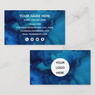 Blue Marble Modern Business Card Visitekaartje