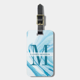 Blue Marble Monogram Bagagelabel