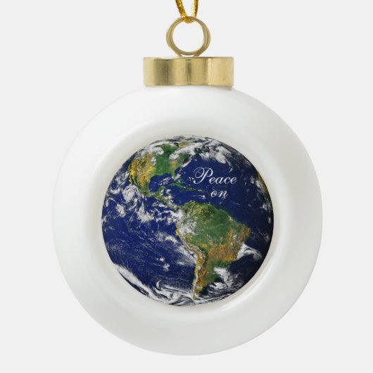 Blue Marble_Peace on Earth Keramische Bal Ornament (Voorkant)