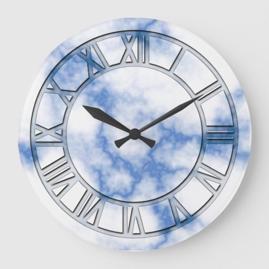 Blue Marble Print Wall klok (Voorkant)