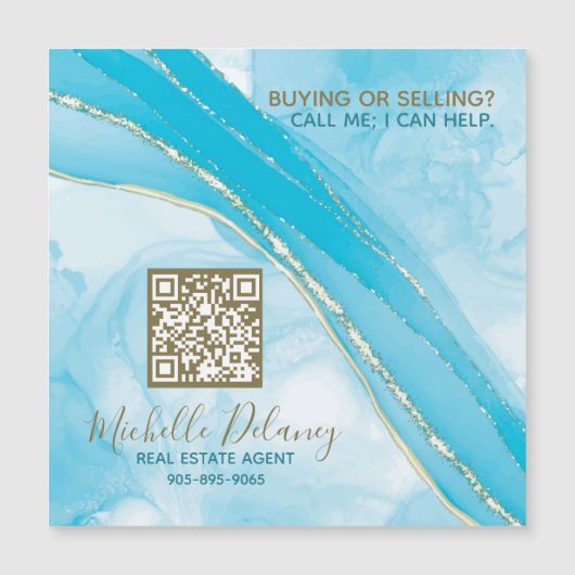 Blue Marble Real Estate Agent Promo Magnet QR Code (Voorkant)