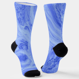 Blue Marble Slab Fun Cozy Socks Sokken