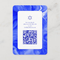Blue Marble Star David Aangepaste QR Bar Mitswa