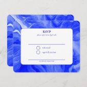 Blue Marble Star David Custom Bar Bat Mitzvah RSVP Kaartje (Voorkant / Achterkant)