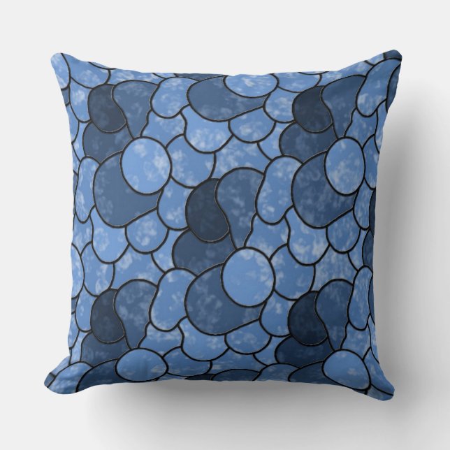 Blue Marble Stones Abstract Pattern Sierkussen (Voorkant)