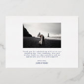 Blue Mariage Real Foil 2 photos Merci Cartes (Verso)