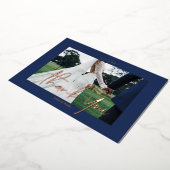 Blue Mariage Real Foil 2 photos Merci Cartes (Rotation)