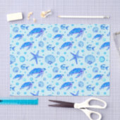 Blue Marine Life - Turtles, Fish and Seashells Tissuepapier (Craft)