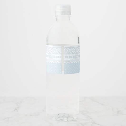 Blue Mariusgenser Boy Baby shower Waterfles Etiket (Achterkant)