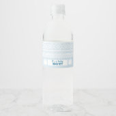 Blue Mariusgenser Boy Baby shower Waterfles Etiket (Voorkant)