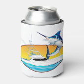 Blue Marlin en Boat Sunset Blikjeskoeler (Blikje Voorkant)