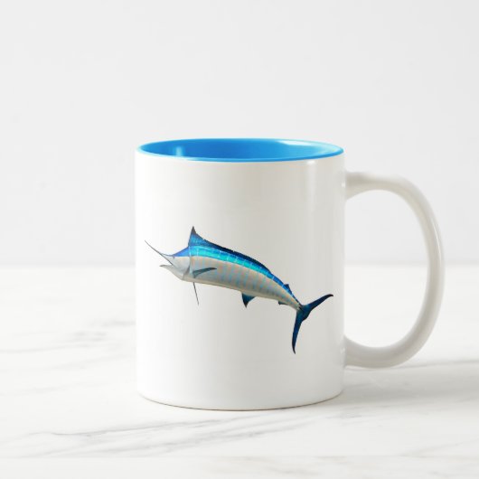 Blue Marlin Game Fish Tweekleurige Koffiemok (Rechts)
