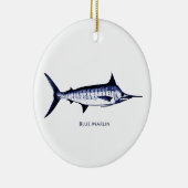 Blue Marlin Logo Keramisch Ornament (Rechts)