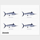 Blue Marlin Logo Rechthoekige Sticker (Vel)