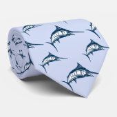Blue Marlin Pattern Stropdas (Opgerold)