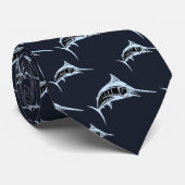 Blue Marlin Pattern Stropdas (Opgerold)