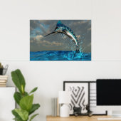 Blue Marlin Splash Print (Thuiskantoor)