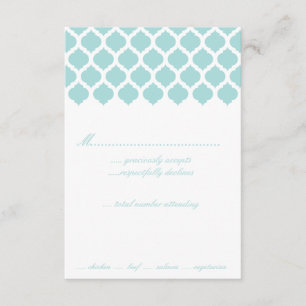 Blue Marocain Motif mariage fête RSVP Cartes