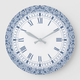 Blue Marokko Elegant Casbah Damask Grote Klok