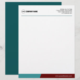 Blue Maroon Aangepaste Sjabloon Letterhead Briefhoofd