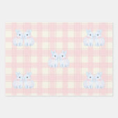 Blue Marshmallow Bunny Rabbits Easter Inpakpapier Vel (Voorkant 3)