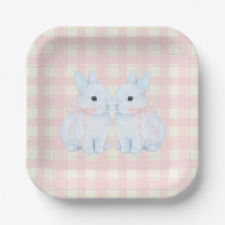 Blue Marshmallow Bunny Rabbits Easter Papieren Bordje