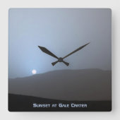 Blue Martian Sunset Vierkante Klok (Voorkant)