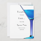 Blue Martini Cocktails Invitation Modèle (Dos)