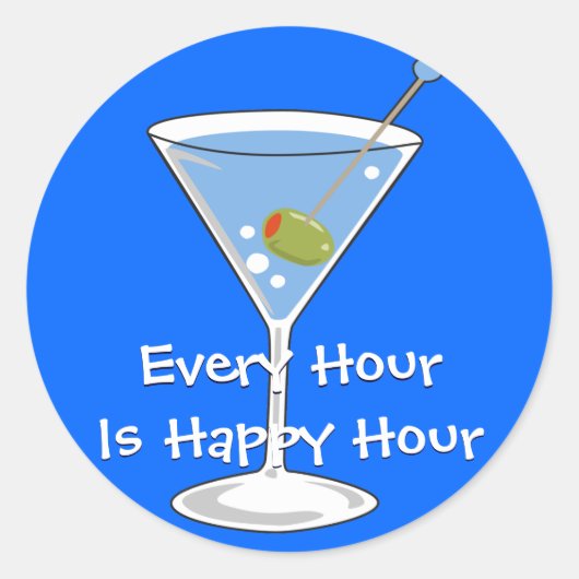Blue Martini Sticker (Voorkant)
