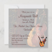Blue Mask Musical Instruments Masquerade Ball Inv Kaart (Achterkant)