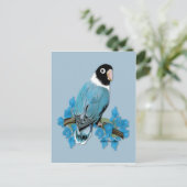 Blue Masked Lovebird Briefkaart (Staand voorkant)